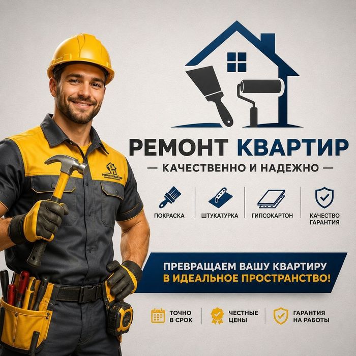 Ремонт квартир,штукатурка,  молярка гипсокартон,