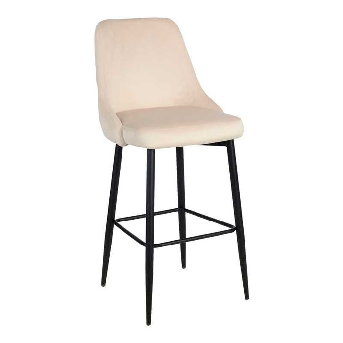 Стол, Zedna, Жълт, Бежов, Черен, Кадифе, 52х57х111см.