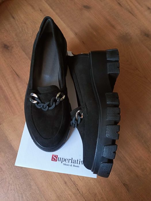 Pantofi Oxford piele naturala velur
