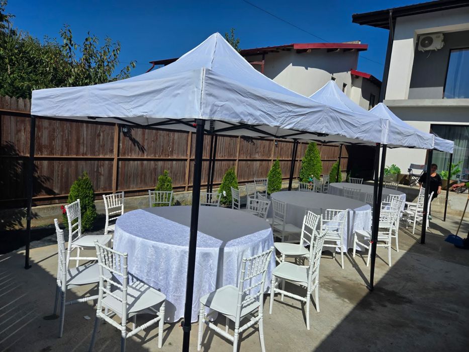 Închirieri pentru nunți și evenimente | Mese, scaune Chiavari, veselă, pavilioane,umbrele