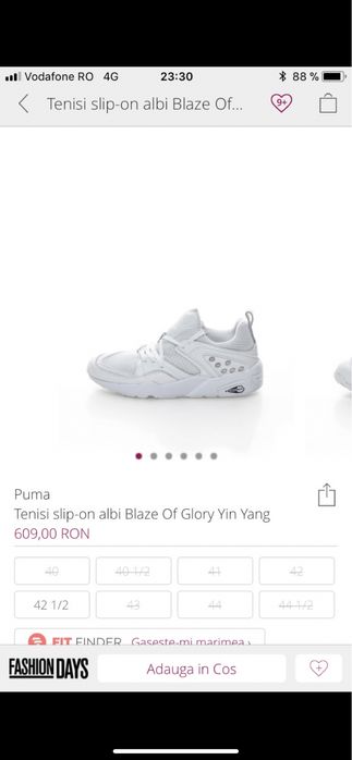 40,5 - Adidasi Puma Ying & Yang - Alb & Negru incaltati de cateva ori