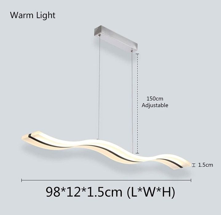 Дизайнерска лампа LED вълна 98 см висяща лампа с дистанционно