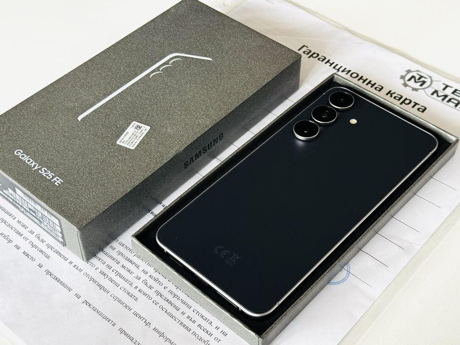 НОВ! Samsung S25 FE 128GB Jetblack Гаранция 2 години