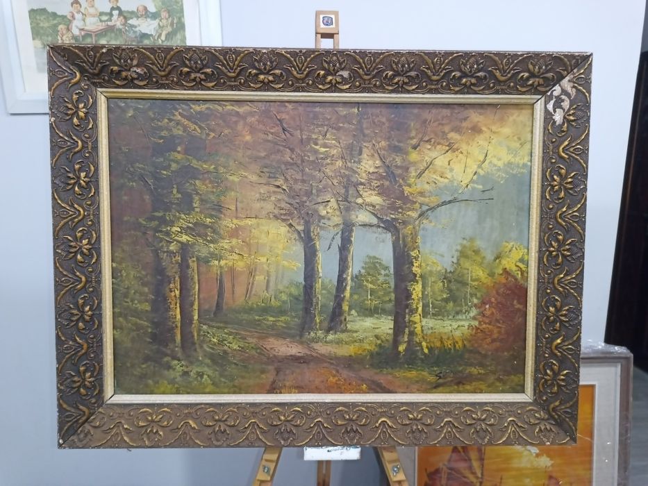 Стара немска картина - Масло върху платно (63х83 см)