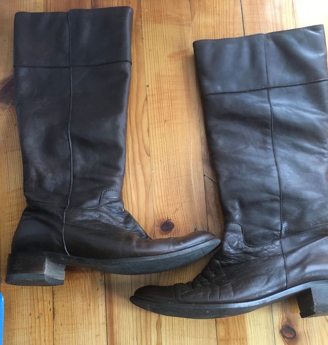 Дамски ботуши -естественна кожа - тъмно кафяви ,черни, 41 номер