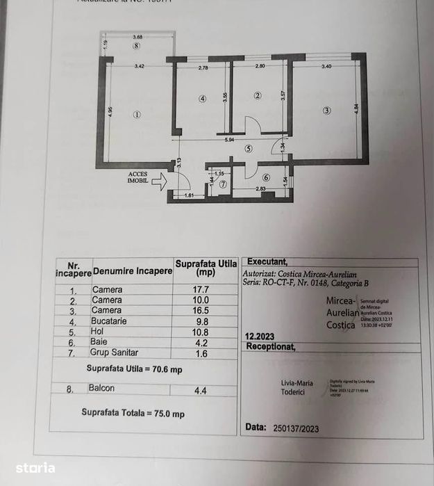 3 Camere Decomandat 75mp Zona Dacia- Bd Tomis Gaze
