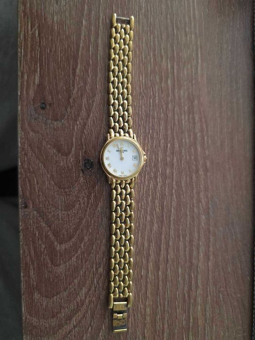 Дамски луксозен швейцарски часовник Raymond Weil Geneve (позлатен)