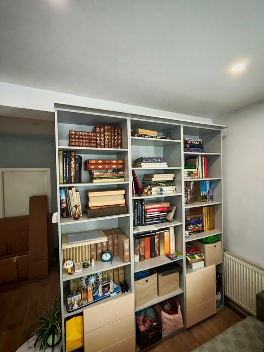 Biblioteca pal  din 3 corpuri cu 6 sertare. 254x205x40