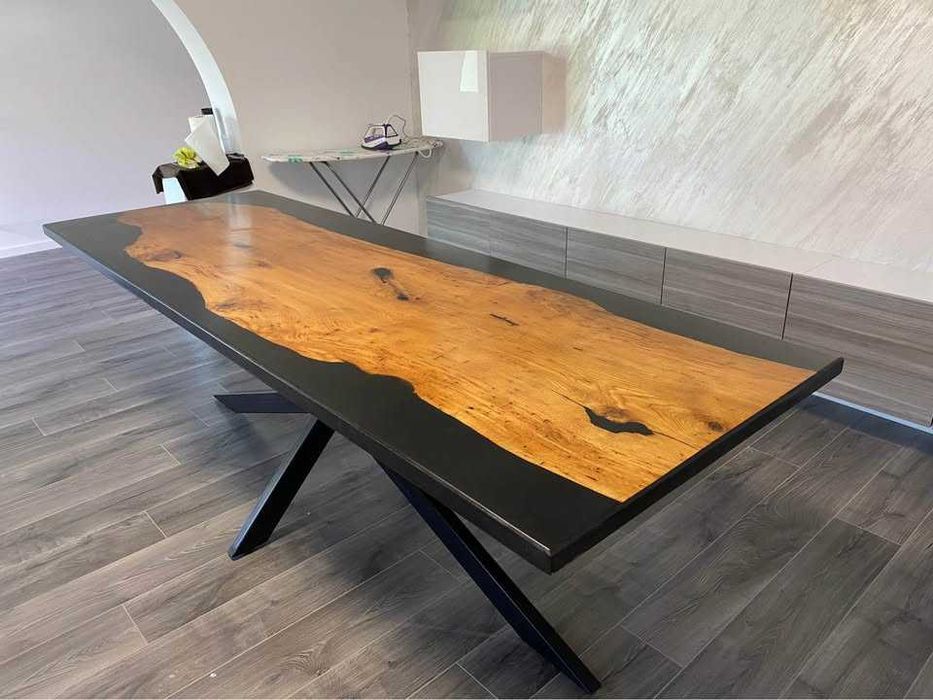 Masa stejar si rasina epoxidica 250x90cm 0