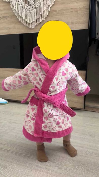 Детский махровый халат Chicco Heart, 12 мес