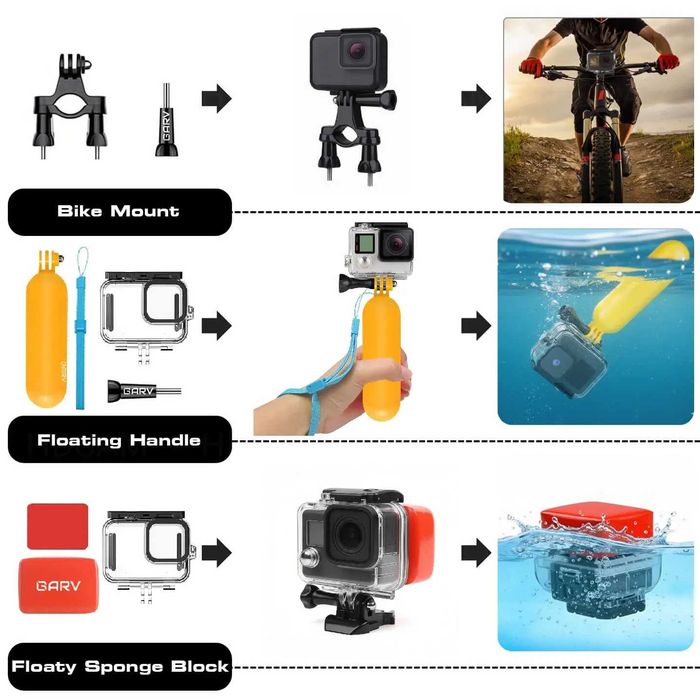 Комплект аксесоари за GoPro Hero 5/6/7/2018 - GARV Content Creator 13