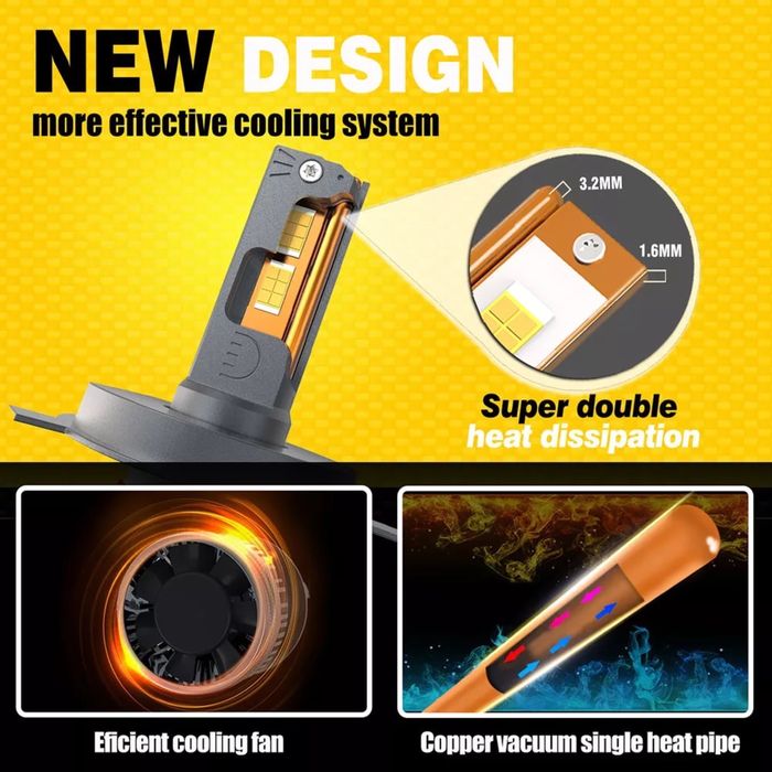 Set becuri Led H4 H7 H8 H9 H11 50000LM Audi Bmw Skoda Toyota Hyundai