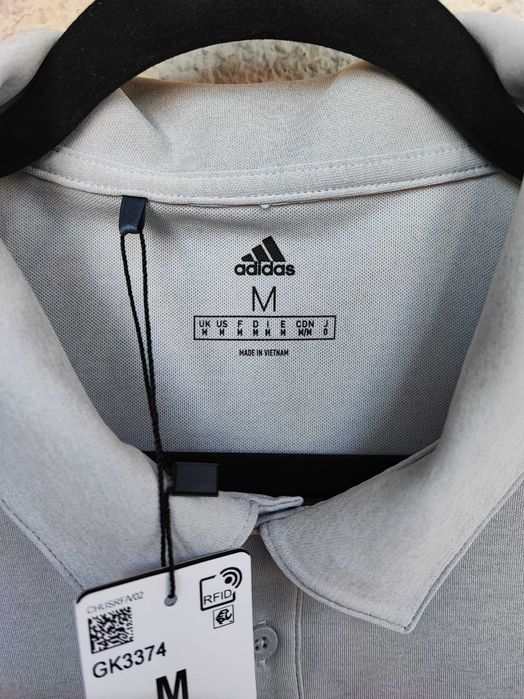 Tricou Polo Adidas Golf Nou cu etichetă, mărimea M, gri/coral