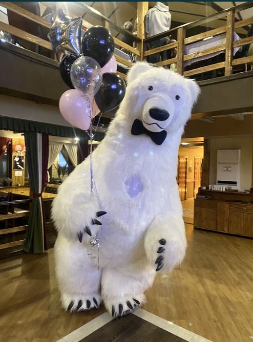 Белый мишка  3- метра аниматор