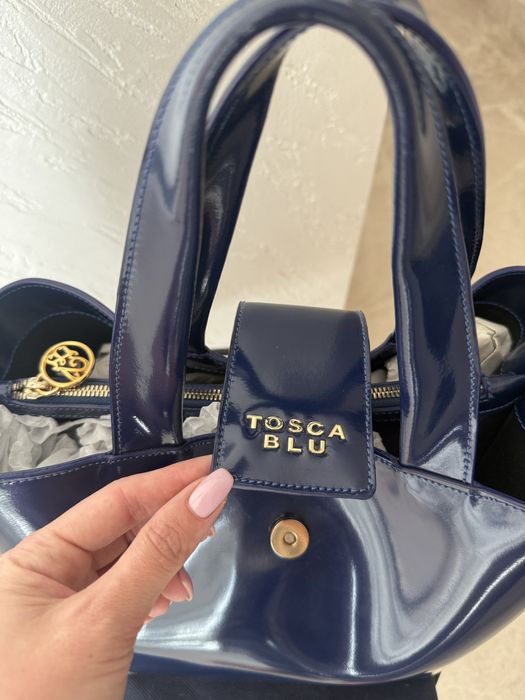 Чанта тъмно син лак Tosca Blu