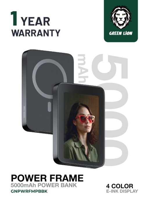 Повер банк Green lion magsafe с экраном — монитором