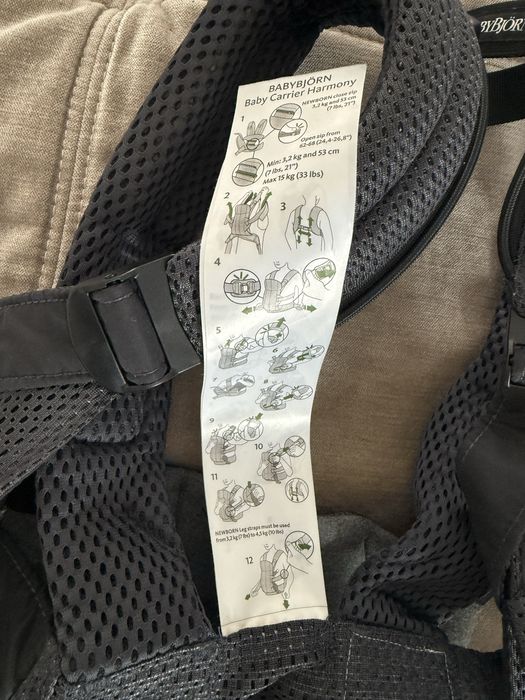 Marsupiu babybjorn harmony 3d mesh gri