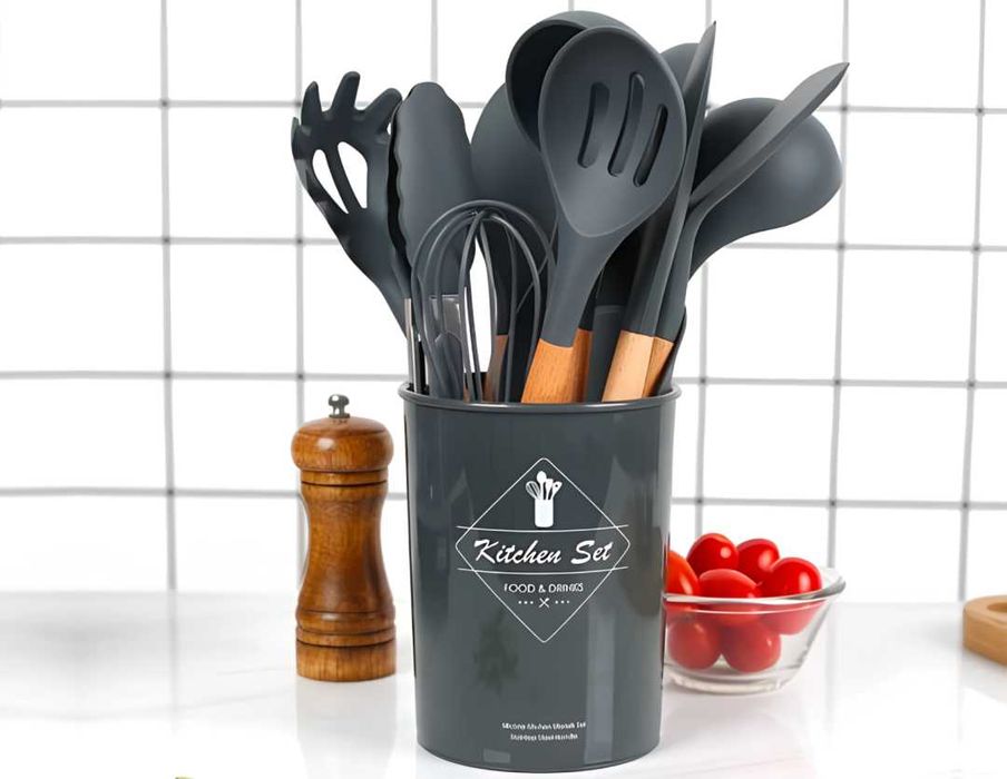 Набор кухонных принадлежностей, 12 предметов, силиконовые