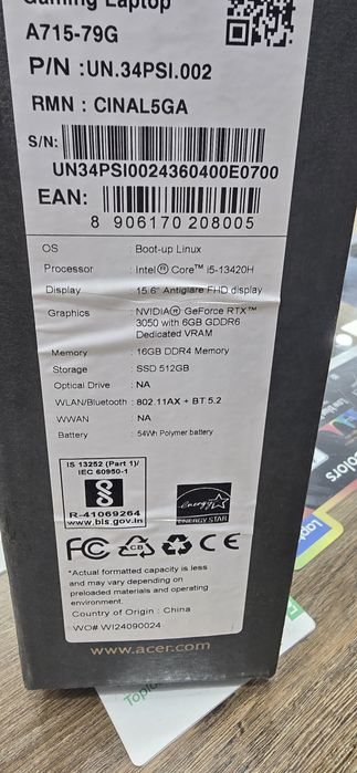 Acer Aspire 7 Gaming Laptop (A715-79G-57EX / UN.34PSI.002)