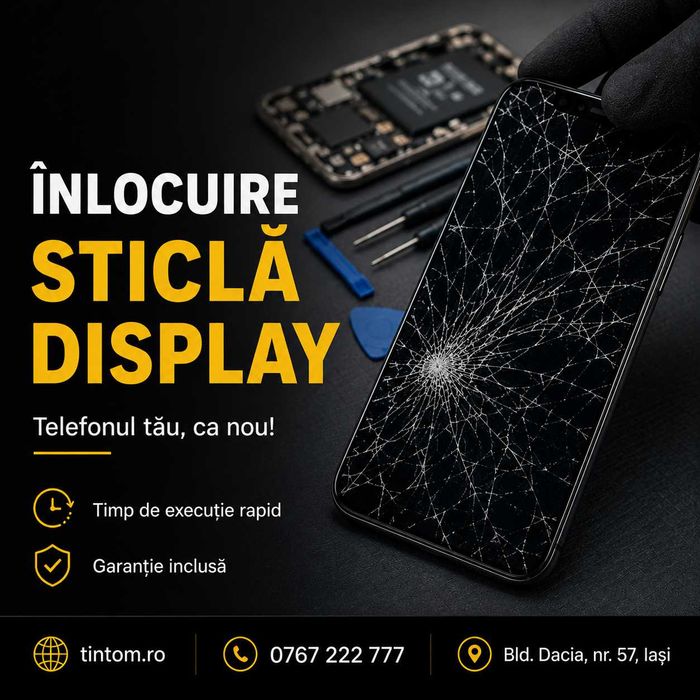 Inlocuire Sticla iPhone Samsung Xiaomi Service Display Ecran Gsm Honor Motorola