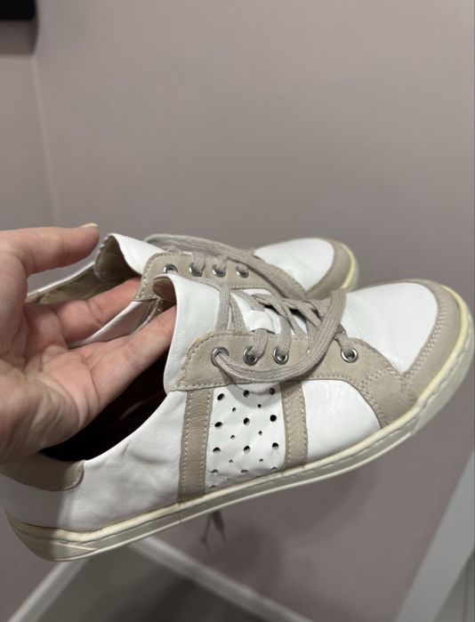 Макасины Бежево/Белые