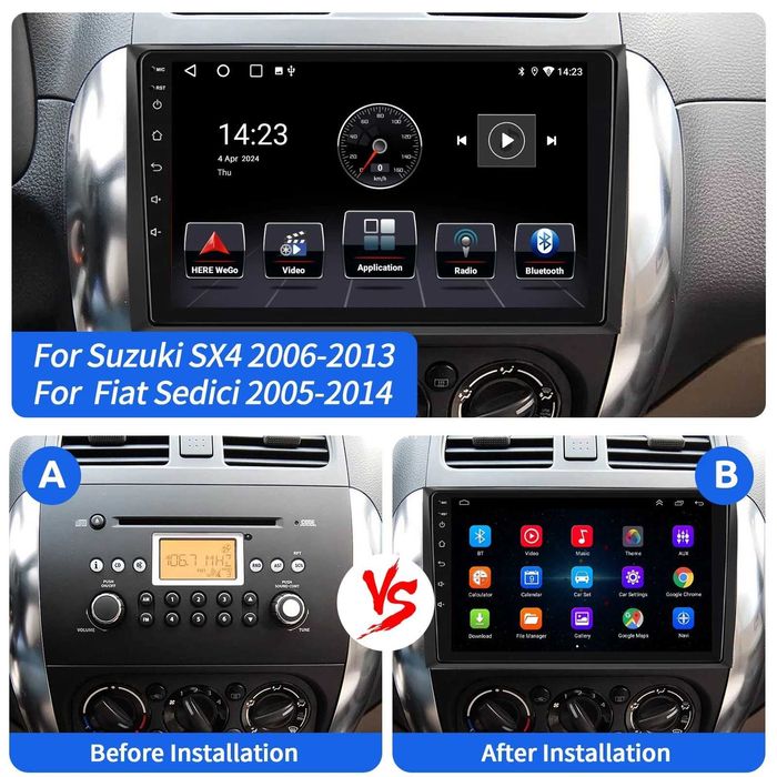 Мултимедия Двоен дин Android Suzuki SX4 Навигация 2DIN радио плеър