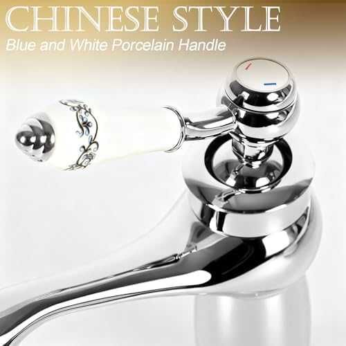 Нов Ретро смесител за мивка с керамична дръжка и 2 маркуча кран чешма баня