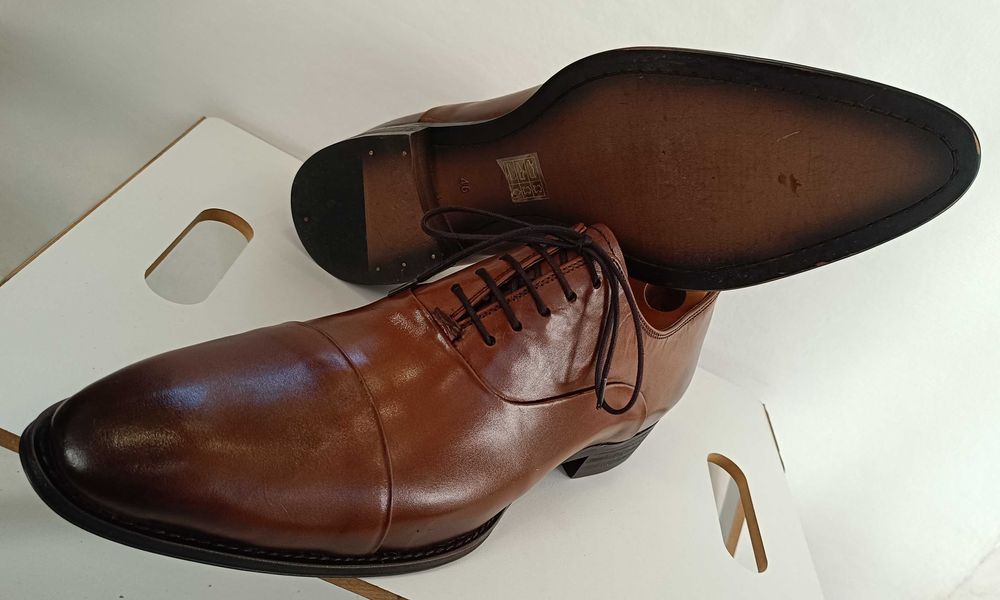 Pantofi oxford cap toe 46 46.5 de lux Cesare Conti NOI piele naturala