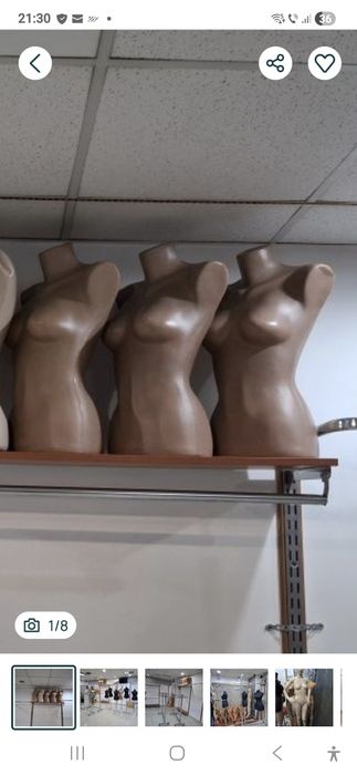 4 manechine cu picior metalic și 3 busturi mici