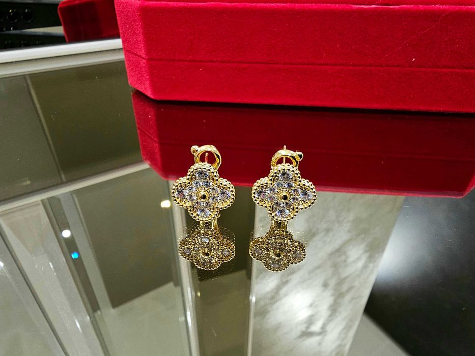 Van Cleef & Arpels VCA Gold Diamond Vintage Alhambra Дамски Обеци