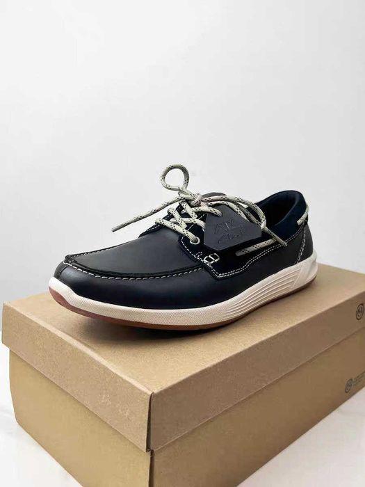 Кожаные мокасины, мужские туфли топсайдеры Clarcs [39-45]