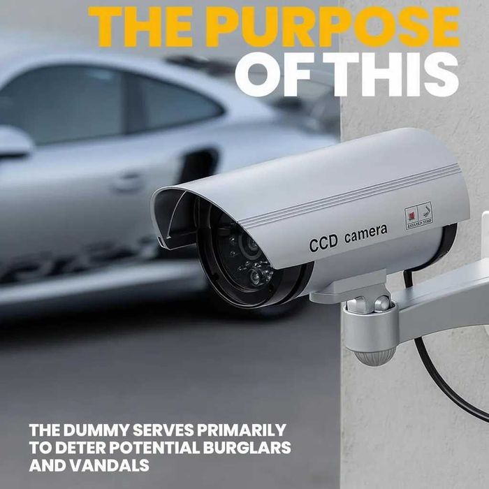 Camera de supraveghere falsa cu bec LED rosu intermitent Dummy CCTV