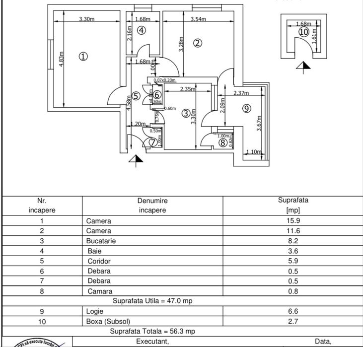 Baba Novac - Apartament frumos și luminos cu 2 camere