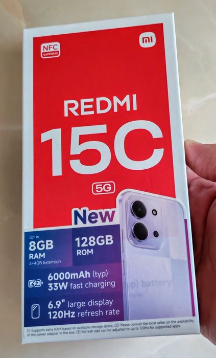 XIAOMI Redmi  15C 5G Black 4+4/128 GB  nou la cutie!