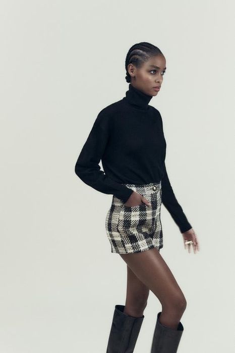 Твидовые шорты ZARA