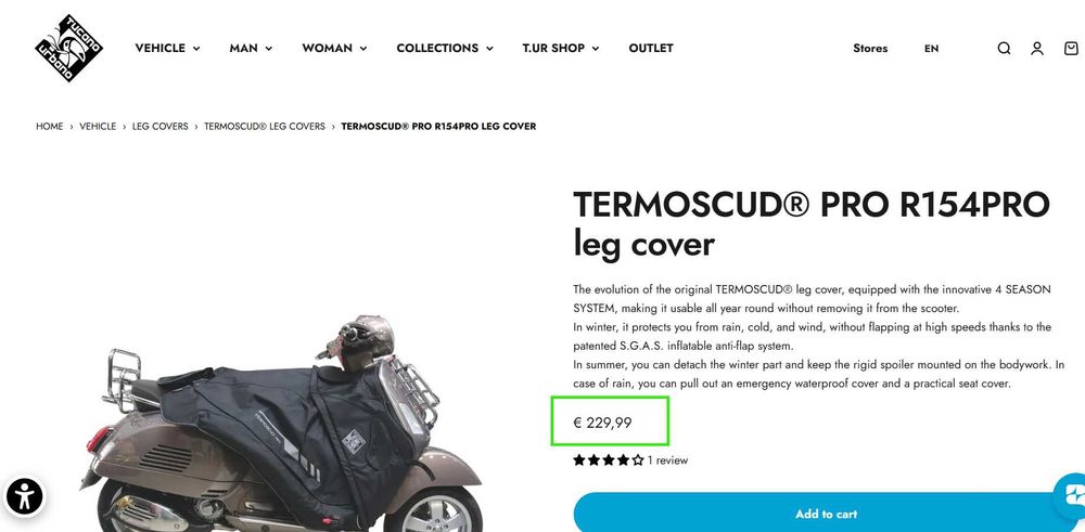 Vand ThermoScud Vespa 300 TUCANO URBANO R154X