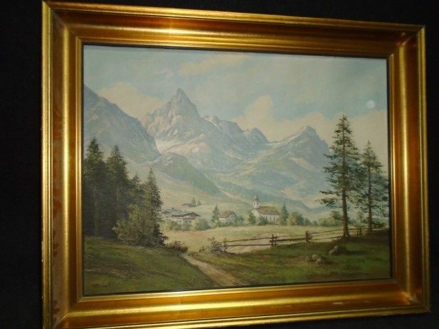 Ulei pe panza o lucrare deosebita de mari dimensiuni incadrata intr-o