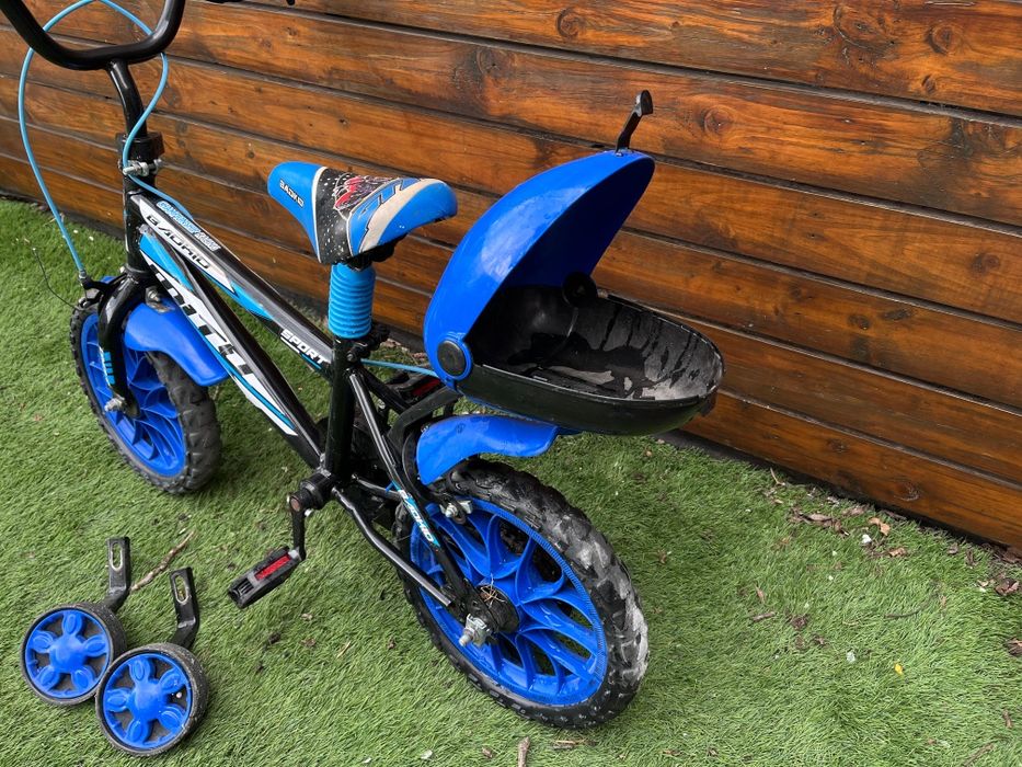 Bicicleta copii 15" MITO BadKid, negru/albastru, varsta 4-6 ani