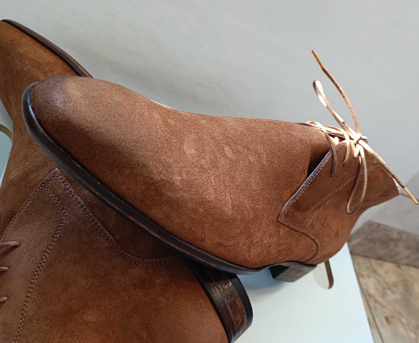 Ghete chukka 42 42.5 43 de lux GREVE NOI lucrate manual piele naturala