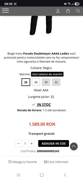 Blugi moto level 2 AAAA