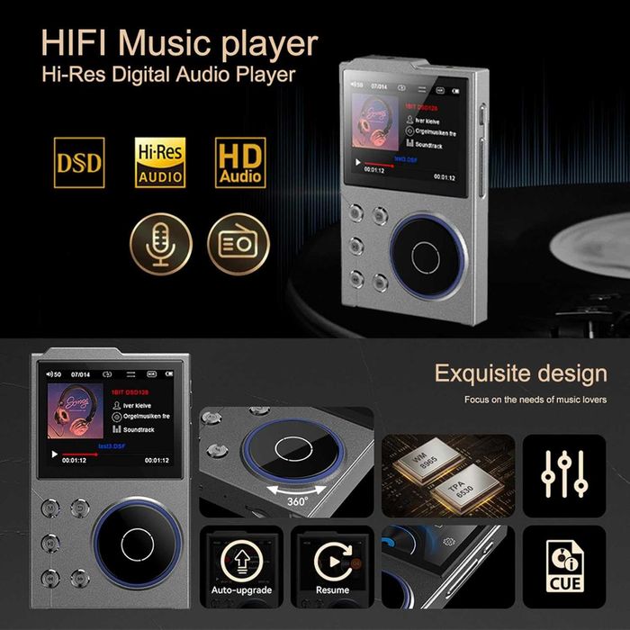 HiFi Hi-Res плеер Yoidesu (2.8") + карта 128 ГБ, Bluetooth 5.3, DSD