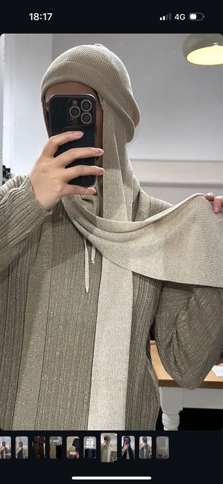 Шапка с имитацией платка