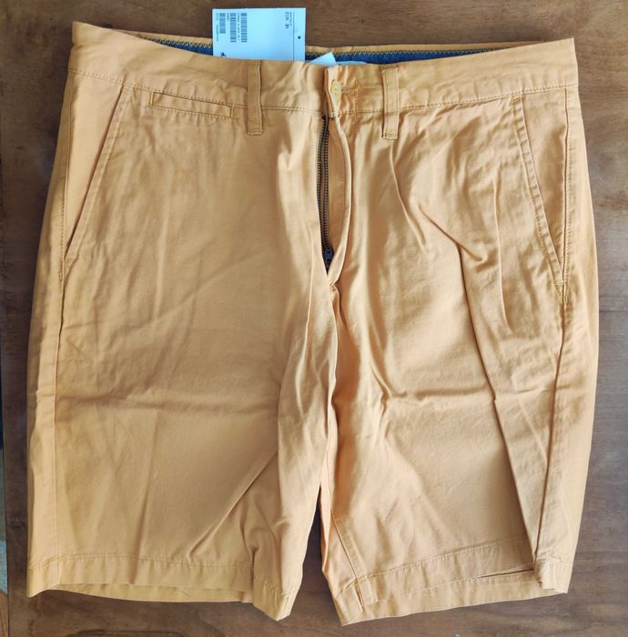 H&M - 6 pantaloni scurti din bumbac slim fit mar. 31 (US)/S-M/46 [talie cca 85 cm.], noi, eticheta