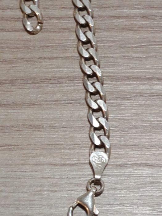 Масивен сребърен ланец и гривна проба 925