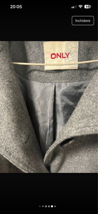 Palton din lana naturala only