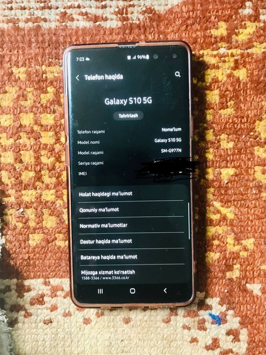 S10 plus 5G xotira 256 gb pubg 60fps aybi orqa krishka va karnayi faqa