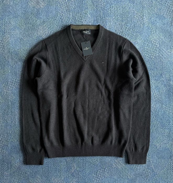100% вълна Hackett London Lambswool V-Neck Pullover ОРИГИНАЛ мъжки пуловер - М