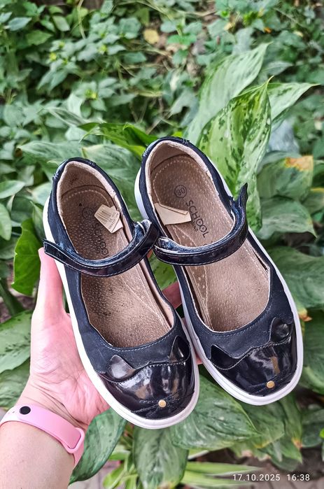 Туфельки туфли  кошечки для школы