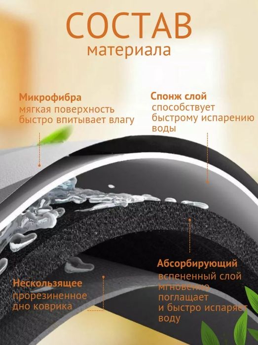 Комплект ковриков для дома, ванной, кухни. Универсальные