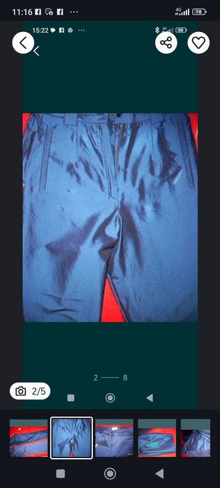 Pantaloni ocazie albastru metalizat mar L